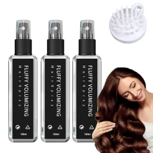 Continentau Natural Plant Protein Hair Thickening Spray, Instntaeous Natural Plant Protein Hair Thickening Spray, Fluffy Volumizing Hair Spray for Women Men Extra-Volume, Non Greasy (100ml, 3pcs)