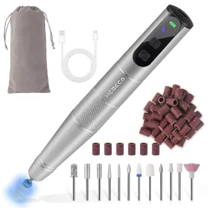 Cordless Electric Nail Drill for Acrylic Nails, Portable Rechargeable Nail File Electric for Thick Toenails, E Filer for Manicure and Pedicure ND4001G