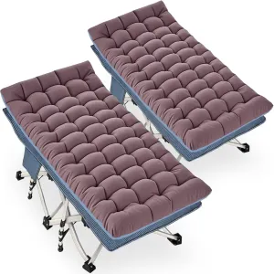 Cot 2 Pack Extra Large 32" Wide Camping Cot with Mattress Comfortable Sleeping cots for Adults with Carry Bag XXL Cots for Camping Bed Folding Cot Heavy Duty for Home Outdoor Indoor