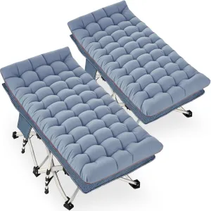 Cot 2 Pack Extra Wide Camping Cot with Comfortable Mattress for Adults Oversize XXL Cots for Camping Bed Folding Cot Heavy Duty with Carry Bag for Outdoor Indoor Home