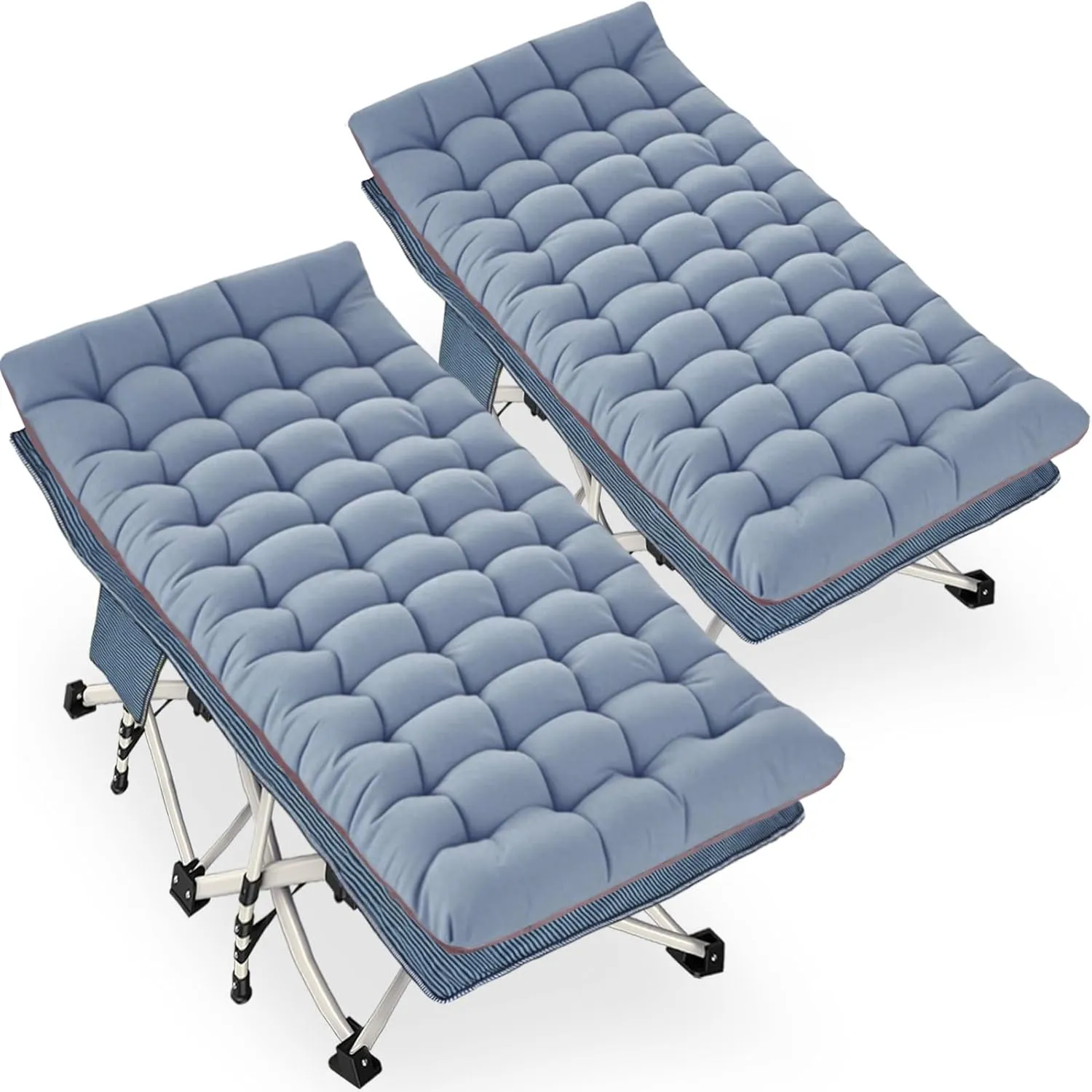 Cot 2 Pack Extra Wide Camping Cot with Comfortable Mattress for Adults Oversize XXL Cots for Camping Bed Folding Cot Heavy Duty with Carry Bag for Outdoor Indoor Home