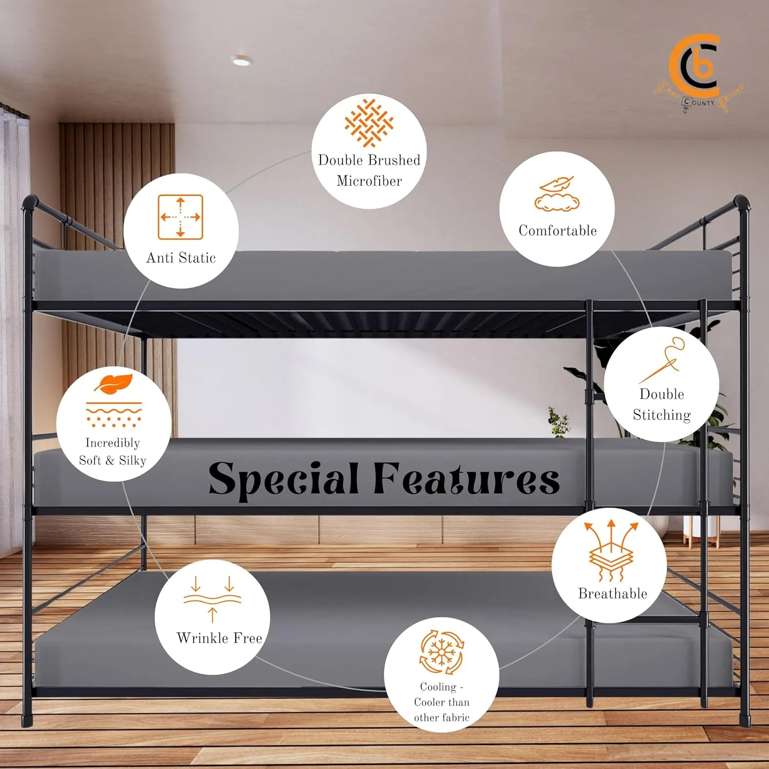 Cot Fitted Sheet 33x75 - Pack of 2 | Narrow Twin Fitted Sheet, Rv Bunk Bed Sheets, Camping Sheets, Travel Trailers, Guest Beds, Army Cots, Trifold Mattress & Split Queen Beds