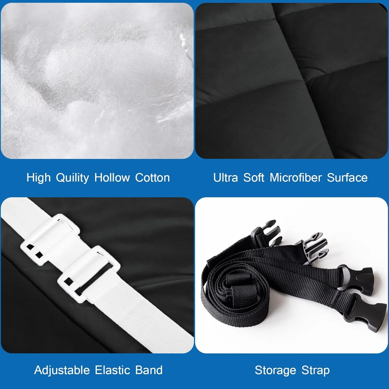 Cot Mattress Pad (Improved Thickness) Quilted Cot Pads for Camping, Sleeping Mattress Topper 30" X 75" for Camp/Rv Bunk/Narrow Twin Beds