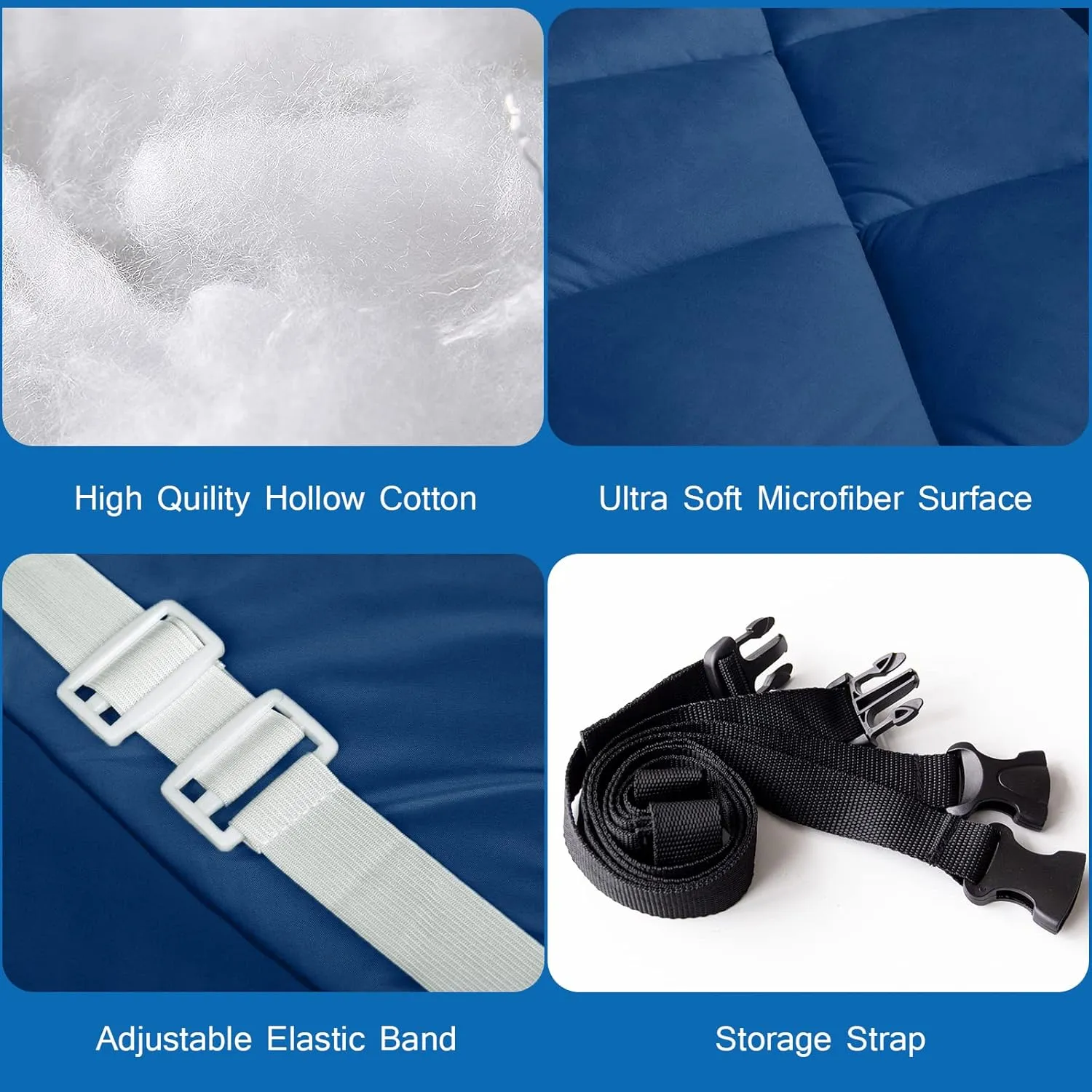 Cot Mattress Pad (Improved Thickness) Quilted Cot Pads for Camping, Sleeping Mattress Topper 30" X 75" for Camp/Rv Bunk/Narrow Twin Beds