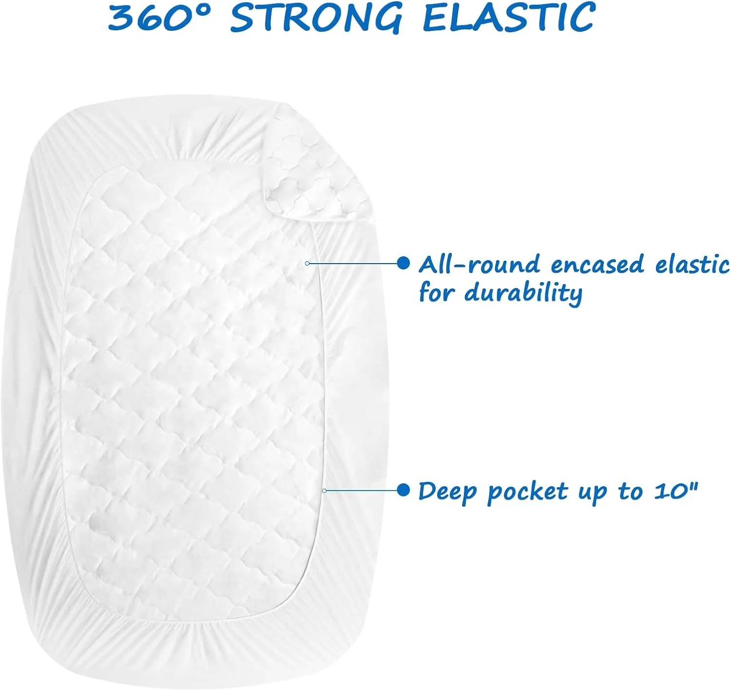 Cot Mattress Pad Waterproof 2 Pack, Quilted Cot Size Mattress Pads Cover 30" X 75" Fitted for Narrow Twin/Camp Bunk/Rvs Bunk/Guest Beds, Soft Microfiber Protector Topper, White (Cover Only)