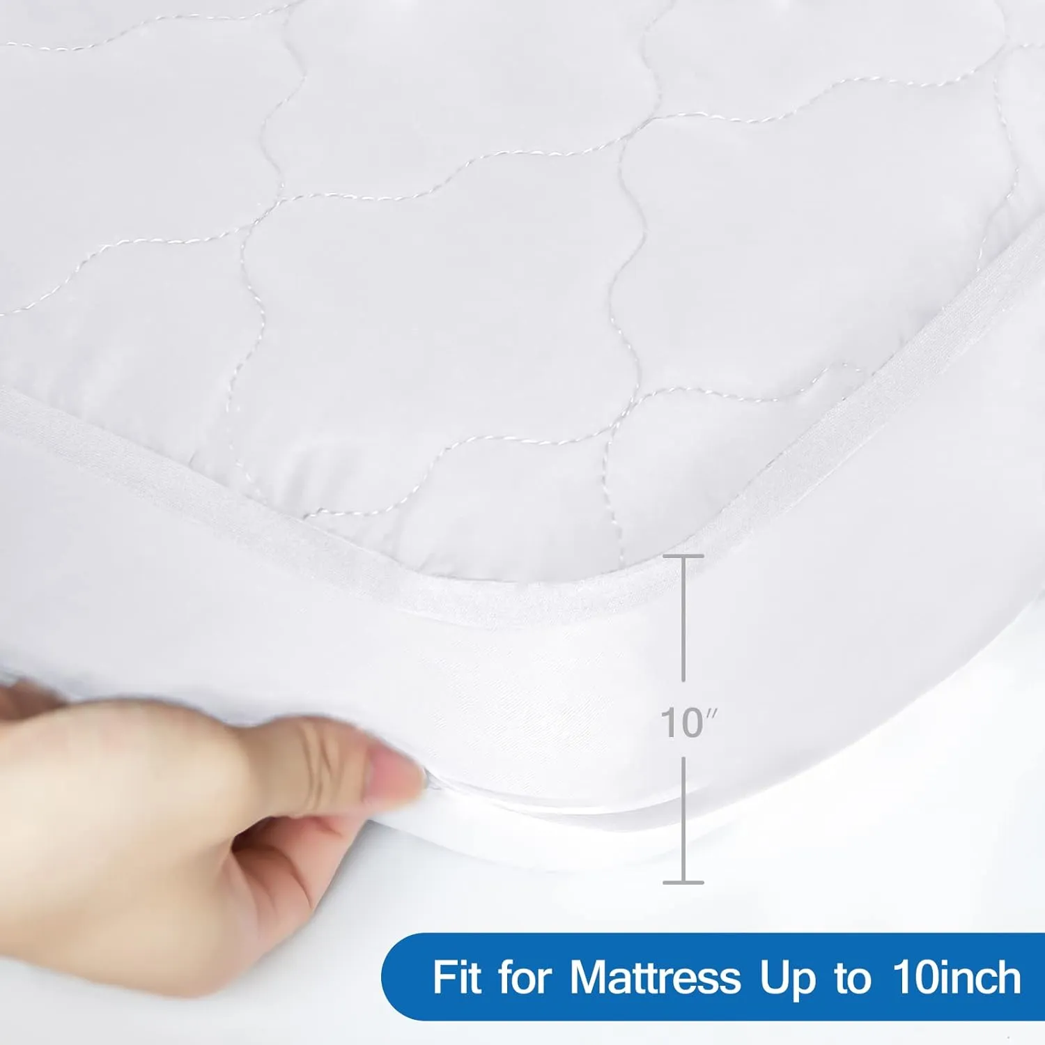 Cot Mattress Pad Waterproof 2 Pack, Quilted Cot Size Mattress Pads Cover 30" X 75" Fitted for Narrow Twin/Camp Bunk/Rvs Bunk/Guest Beds, Soft Microfiber Protector Topper, White (Cover Only)