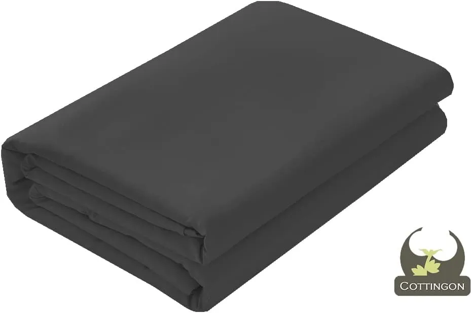 Cot Sheet and Pillow Case 4 Piece Set - 1 cot Fitted Sheet 33" x 75", 1 cot Flat Sheet 64"x 94", 2 Pillow Cases 20"x 30" Perfect for Folding Guest Bed Frame,Rollaway Beds (Dark Grey Solid)