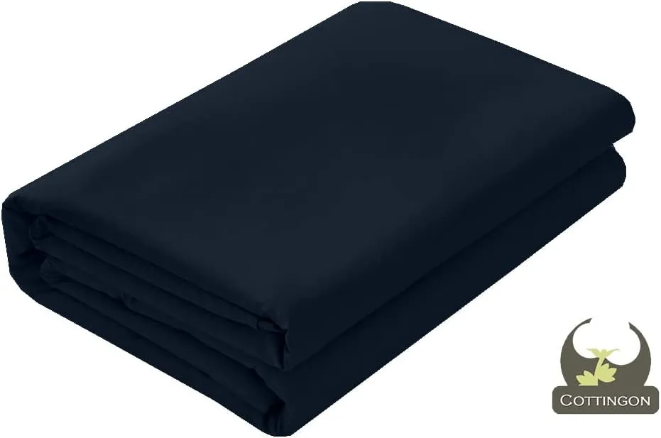Cot Sheet and Pillow Case 4 Piece Set - 1 cot Fitted Sheet 33" x 75", 1 cot Flat Sheet 64"x 94", 2 Pillow Cases 20"x 30" Perfect for Folding Guest Bed Frame,Rollaway Beds (Navy Blue Solid)