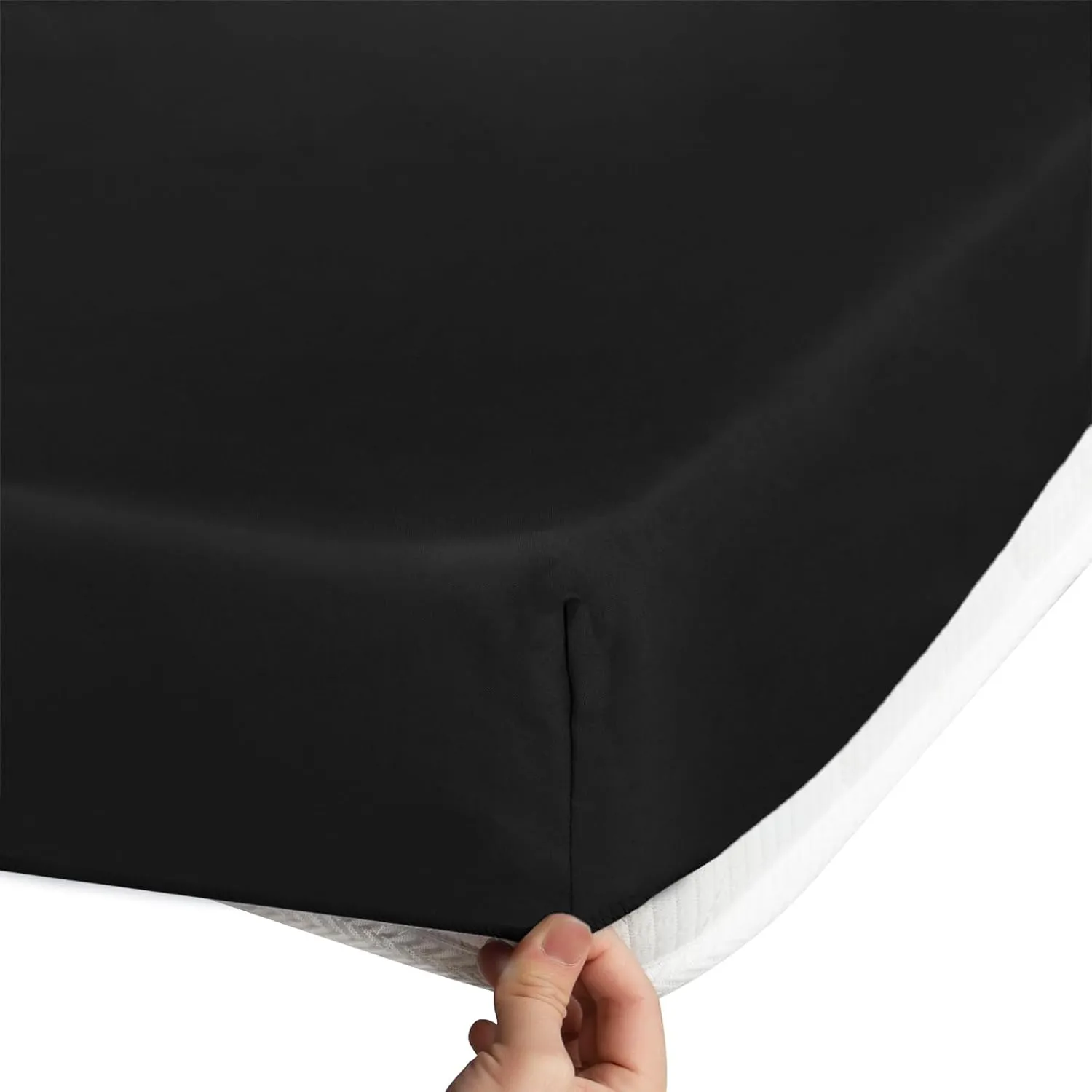 Cot Sheets 30" x 80", Cot Size Sheet Fitted with Narrow Twin/Camp Rvs Bunk/Guest Beds/Camping/Travel Trailers/Spilt Queen Bed, Super Soft Breathable Microfiber Cover, Bottom Sheet, Black