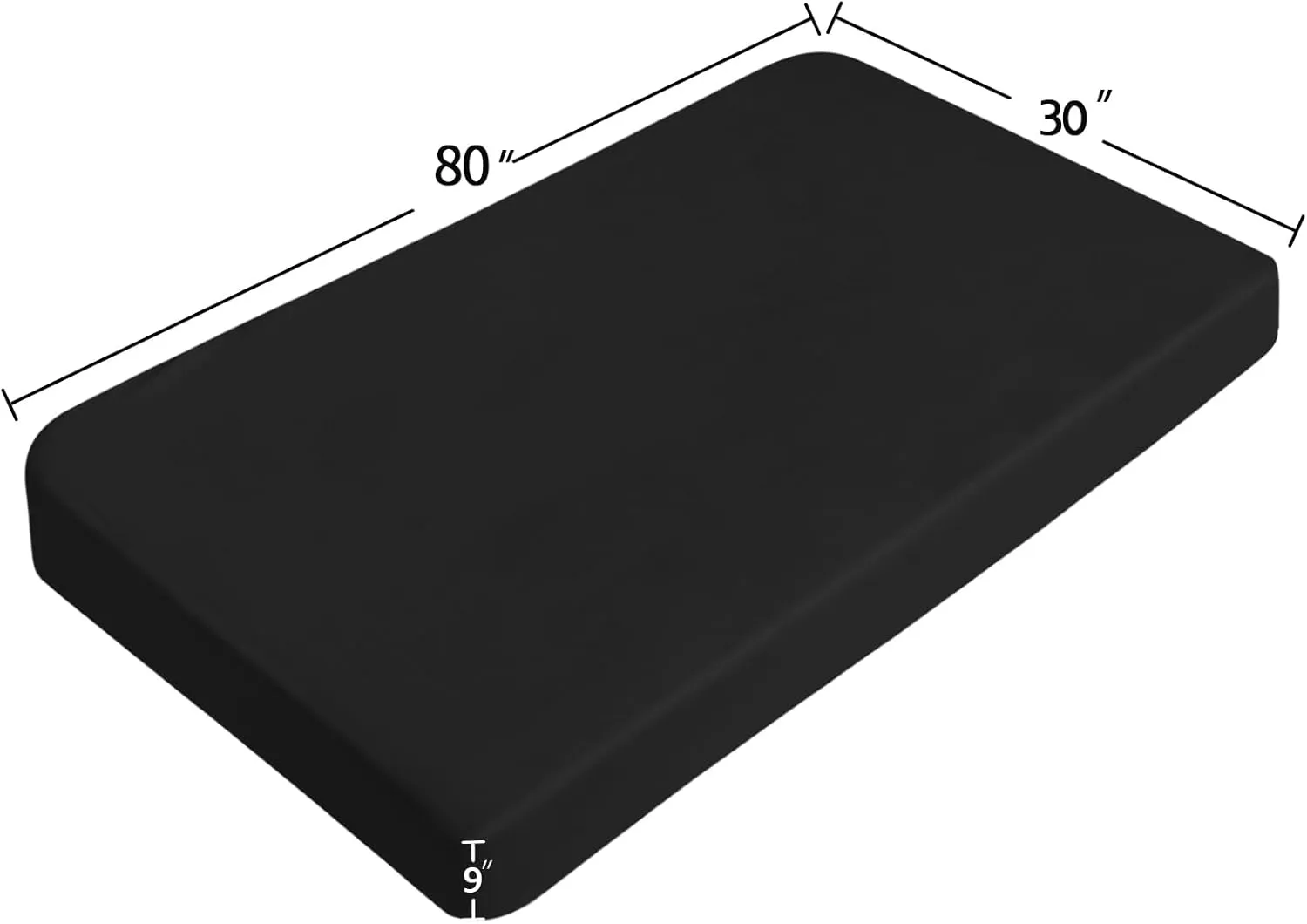 Cot Sheets 30" x 80", Cot Size Sheet Fitted with Narrow Twin/Camp Rvs Bunk/Guest Beds/Camping/Travel Trailers/Spilt Queen Bed, Super Soft Breathable Microfiber Cover, Bottom Sheet, Black