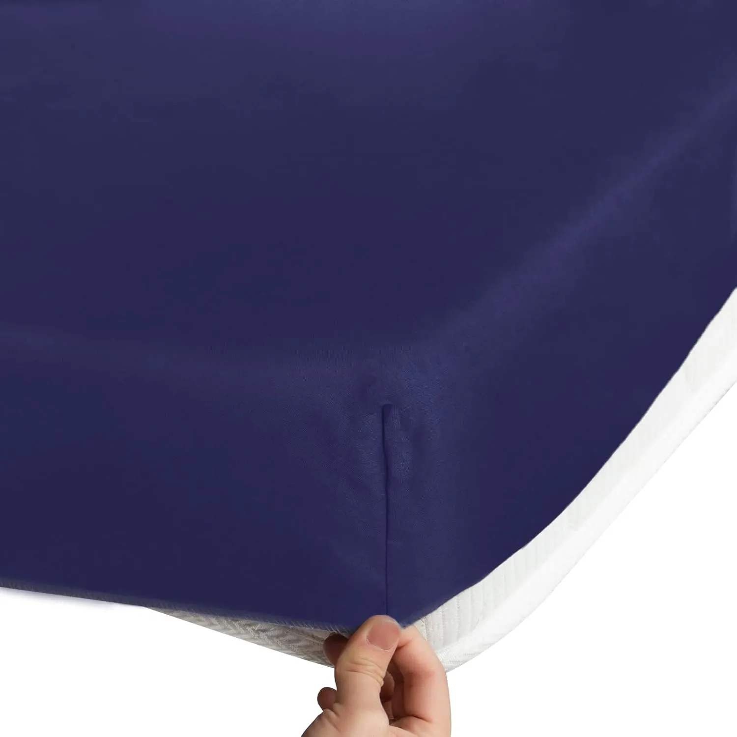 Cot Sheets 31" x 75", 2 Pack Cot Size Sheet Fitted with Narrow Twin/Camp Bunk/Rvs Bunk/Guest Beds/Army Cots/Trifold Mattress, Super Soft Breathable Microfiber Bed Cover, Bottom Sheet, Navy