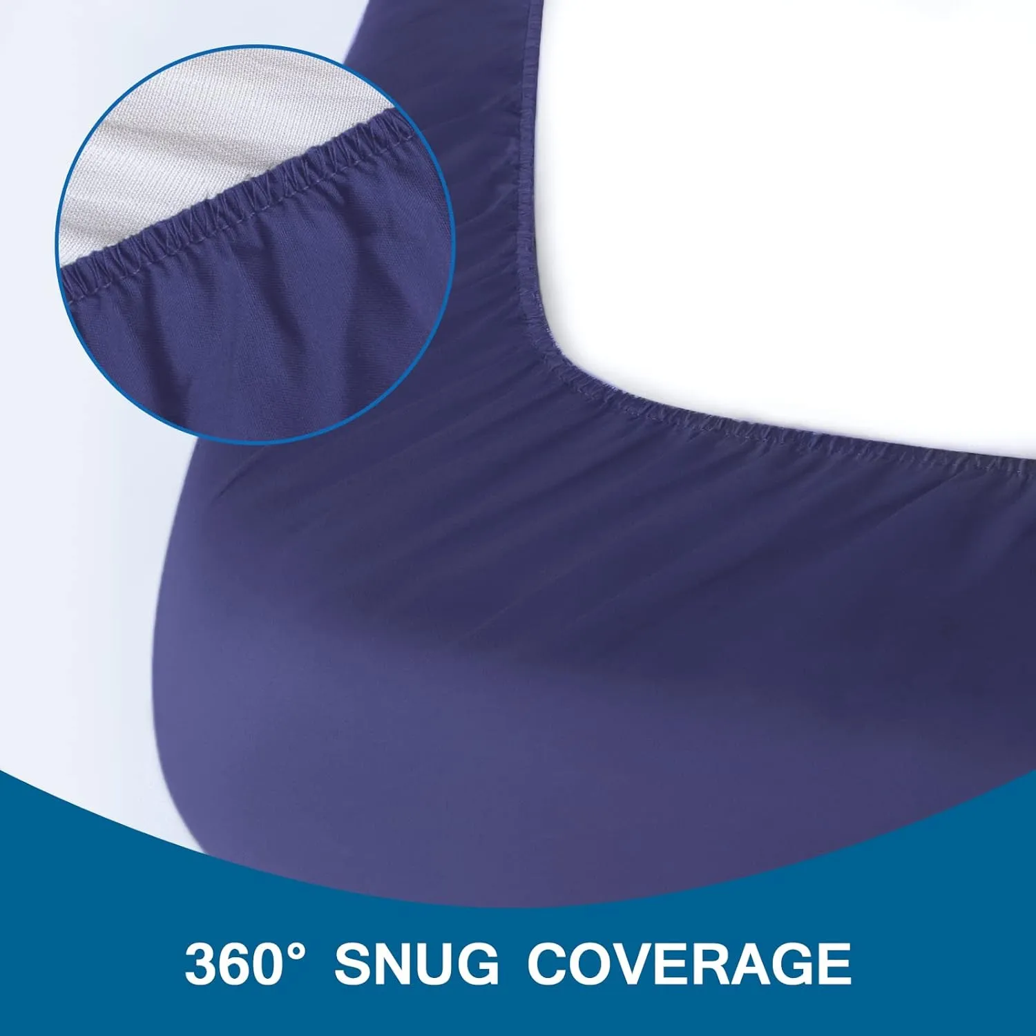 Cot Sheets 31" x 75", 2 Pack Cot Size Sheet Fitted with Narrow Twin/Camp Bunk/Rvs Bunk/Guest Beds/Army Cots/Trifold Mattress, Super Soft Breathable Microfiber Bed Cover, Bottom Sheet, Navy