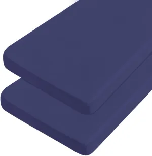 Cot Sheets 31" x 75", 2 Pack Cot Size Sheet Fitted with Narrow Twin/Camp Bunk/Rvs Bunk/Guest Beds/Army Cots/Trifold Mattress, Super Soft Breathable Microfiber Bed Cover, Bottom Sheet, Navy