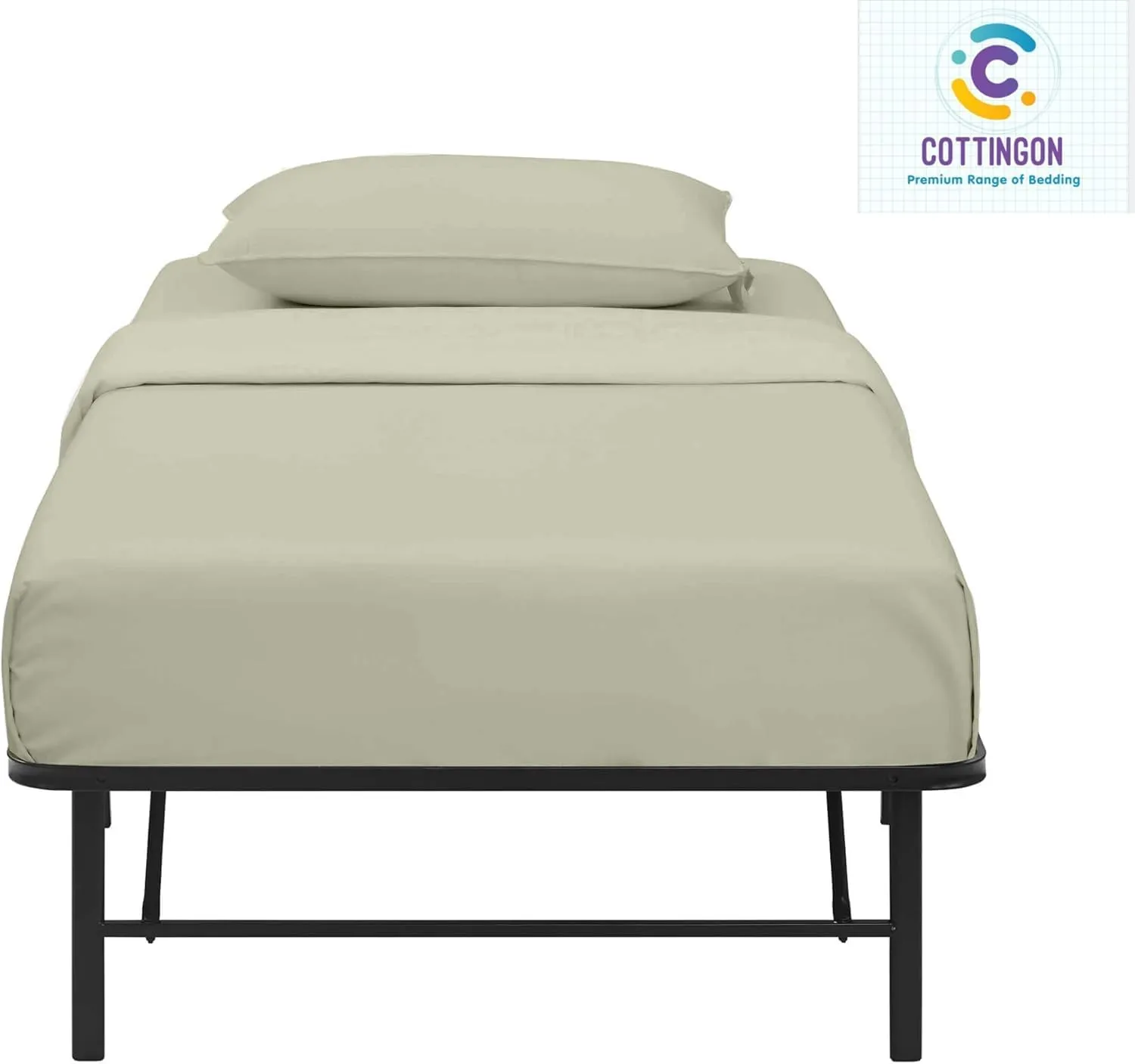 Cottingon 4 Piece Cot Mattress Sheet Set 33"X75", Egyptian Cotton, Soft Sheets, Fits 4 to 7 Inch Deep Pocket for Narrow, Twin,Camper, RV Bunk, Tri Fold Mattress, Ivory