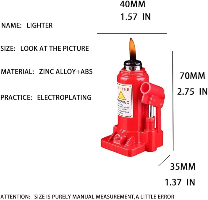 Creative Jack Lighter, Butane Lighters for Men, Lighters for Candle, Gas Lighter, Funny Lighters, Adjustable Refillable Cool Lighter, Unique Men's Gift Suitable for Outdoor Camping(No Gas)