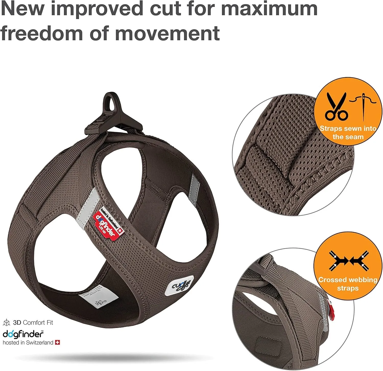 Curli Air Mesh Clasp Brown Vest Harness