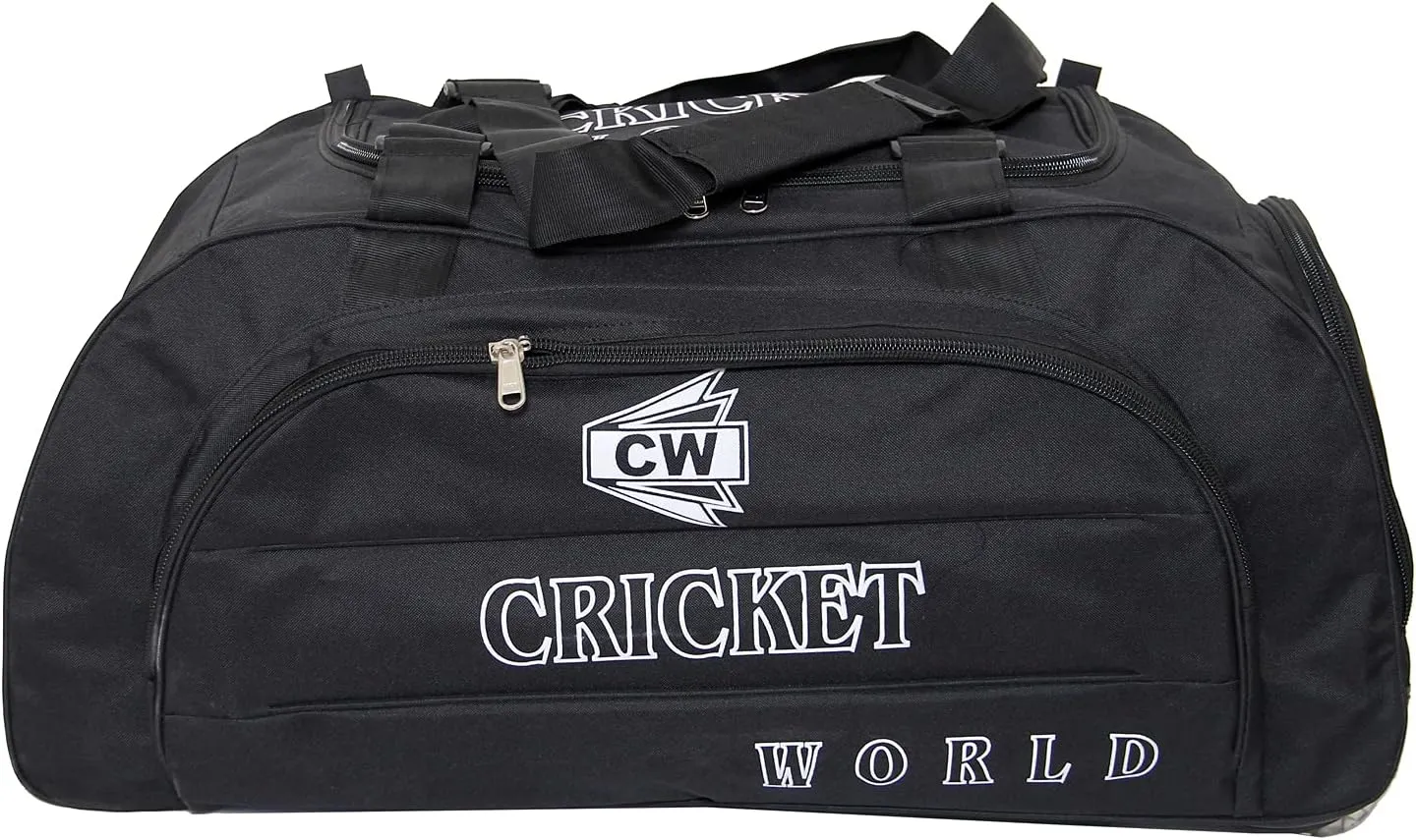 CW Trolly Wheel Bag KIT Black Large Outdoor Sports Team Cricket Equipment Large KIT (Senior/Men/Adult/Youth Size)