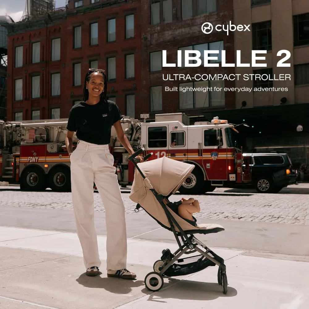 Cybex Libelle 2 Travel pockit Baby Stroller - Lightweight Carry-On Travel Stroller for Airplane with One-Hand Recline, Compatible with CYBEX Car Seats, Fog Grey