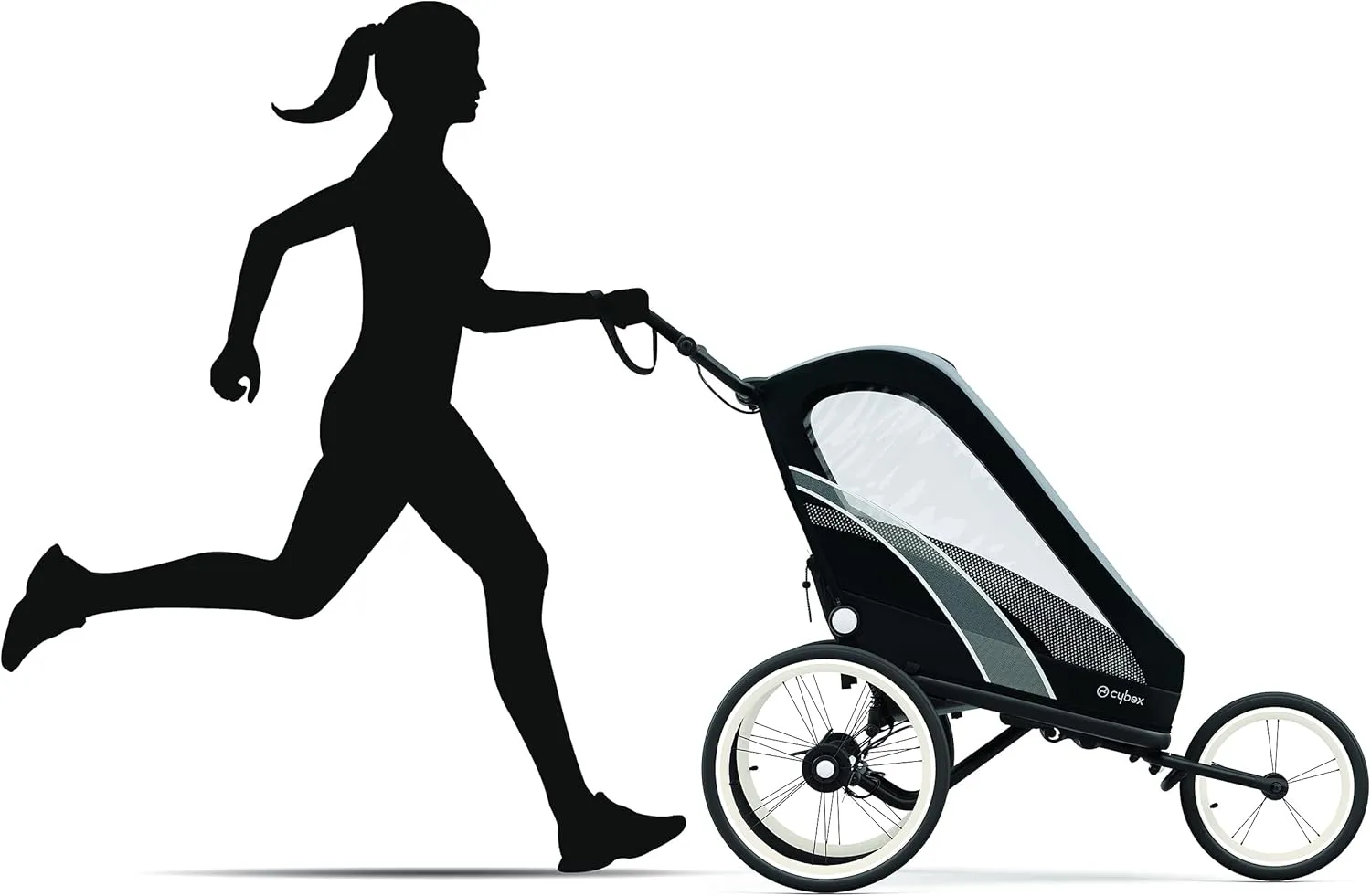 CYBEX ZENO 4-in-1 Multisport Trailer, Compact Fold, Smooth Ride Suspension and Air Filled Tires, Baby Trailer for 6 Months 