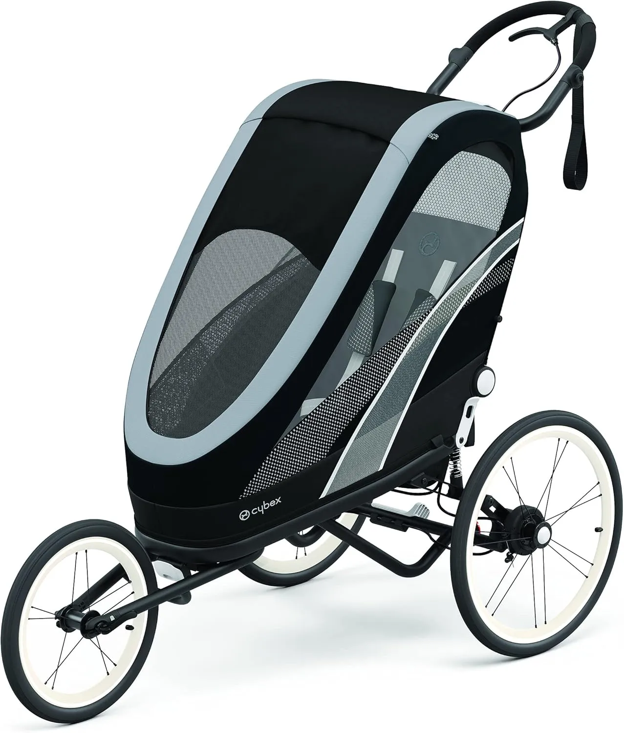CYBEX ZENO 4-in-1 Multisport Trailer, Compact Fold, Smooth Ride Suspension and Air Filled Tires, Baby Trailer for 6 Months 