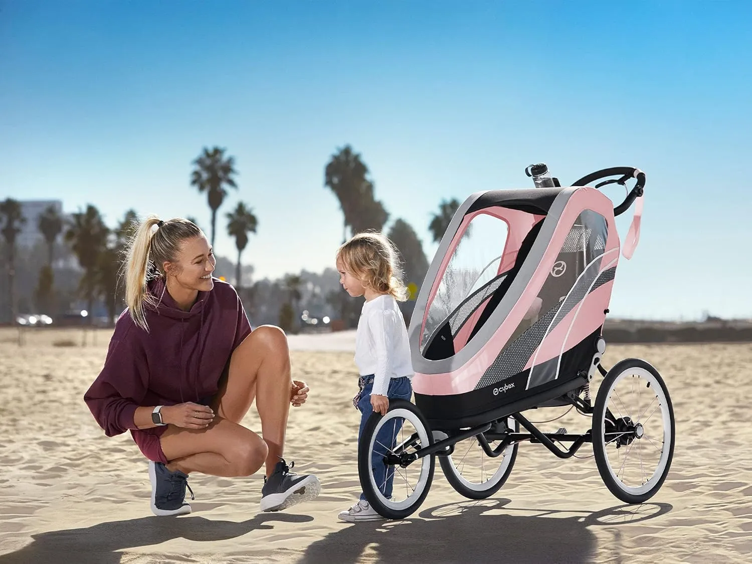CYBEX ZENO 4-in-1 Multisport Trailer, Compact Fold, Smooth Ride Suspension and Air Filled Tires, Baby Trailer for 6 Months 