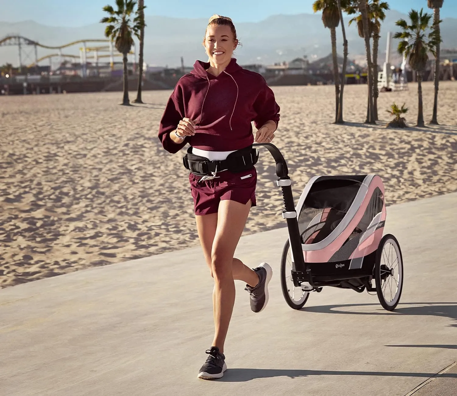 CYBEX ZENO 4-in-1 Multisport Trailer, Compact Fold, Smooth Ride Suspension and Air Filled Tires, Baby Trailer for 6 Months 