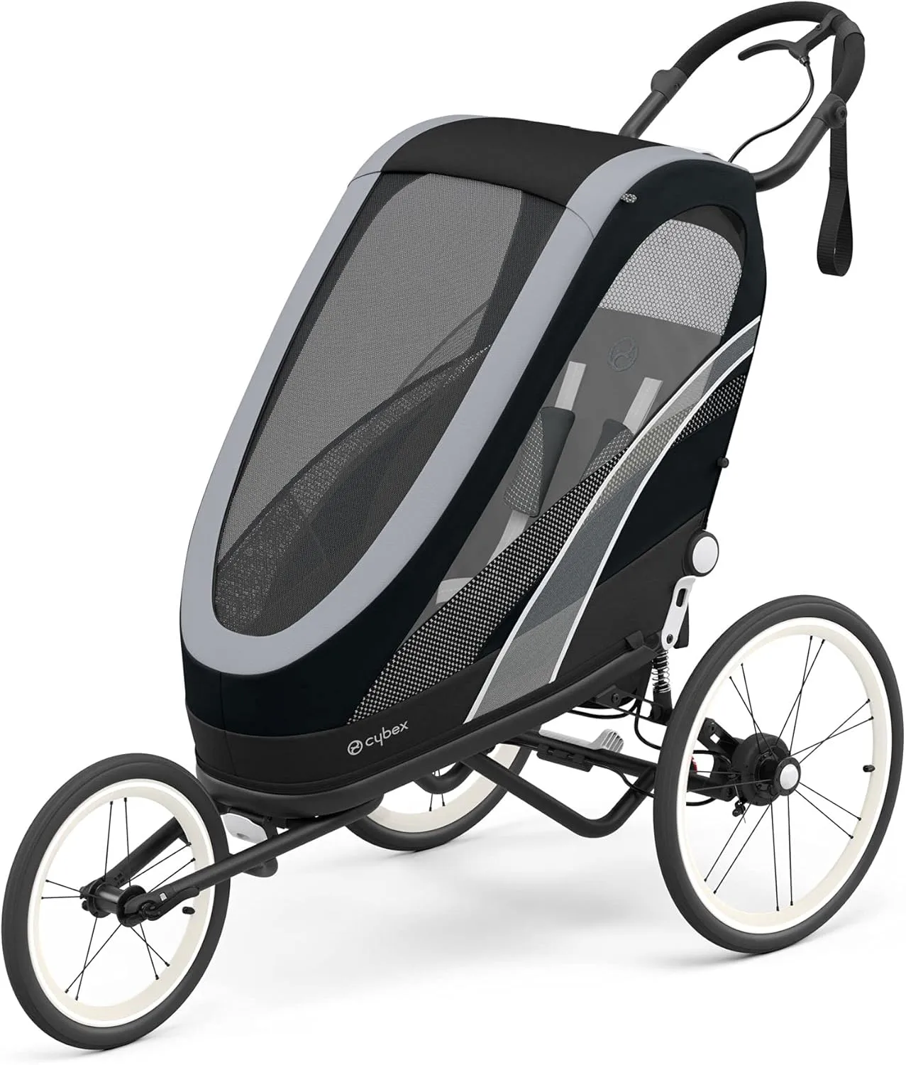 CYBEX ZENO 4-in-1 Multisport Trailer, Compact Fold, Smooth Ride Suspension and Air Filled Tires, Baby Trailer for 6 Months 