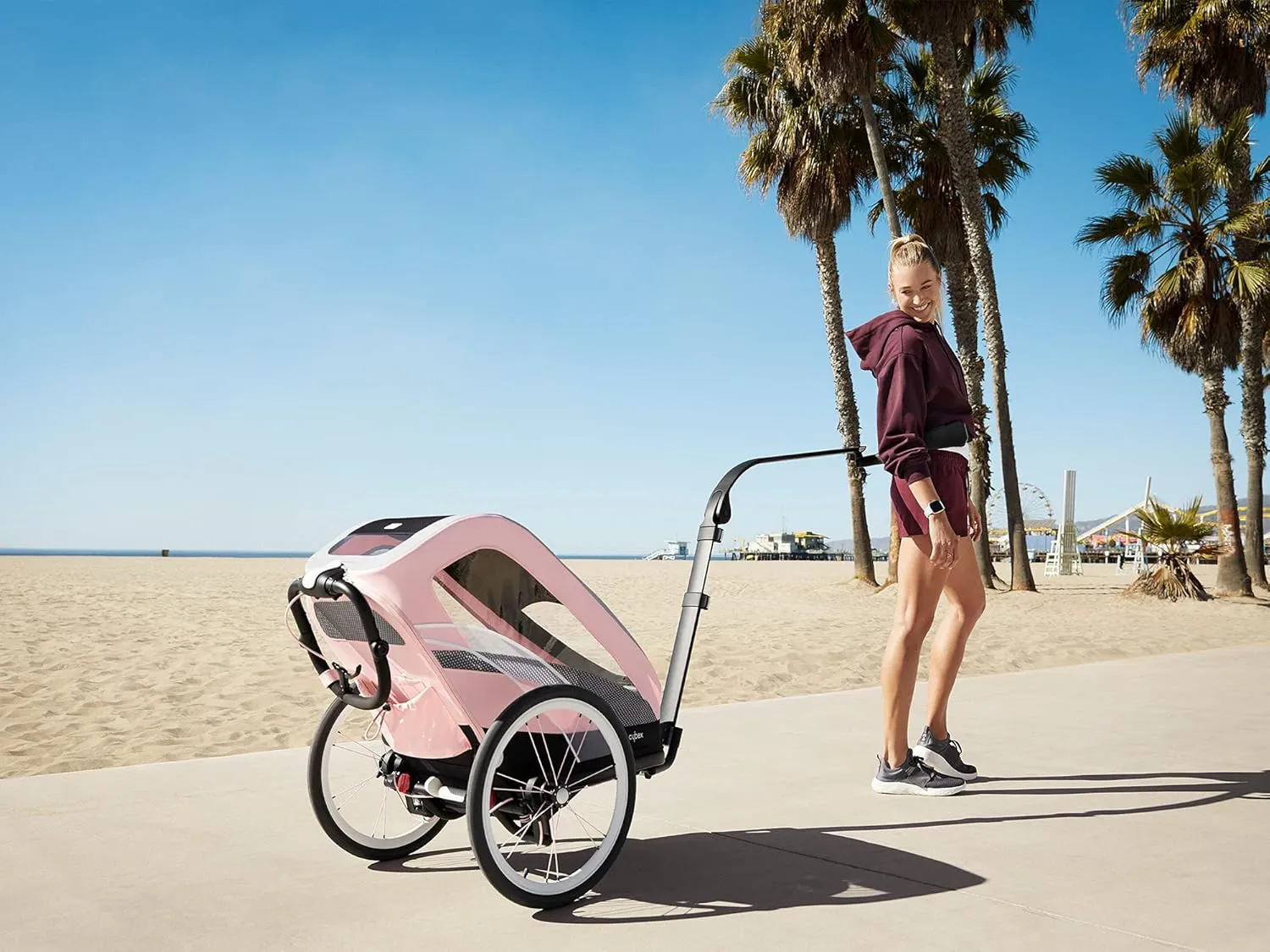 CYBEX ZENO 4-in-1 Multisport Trailer, Compact Fold, Smooth Ride Suspension and Air Filled Tires, Baby Trailer for 6 Months 