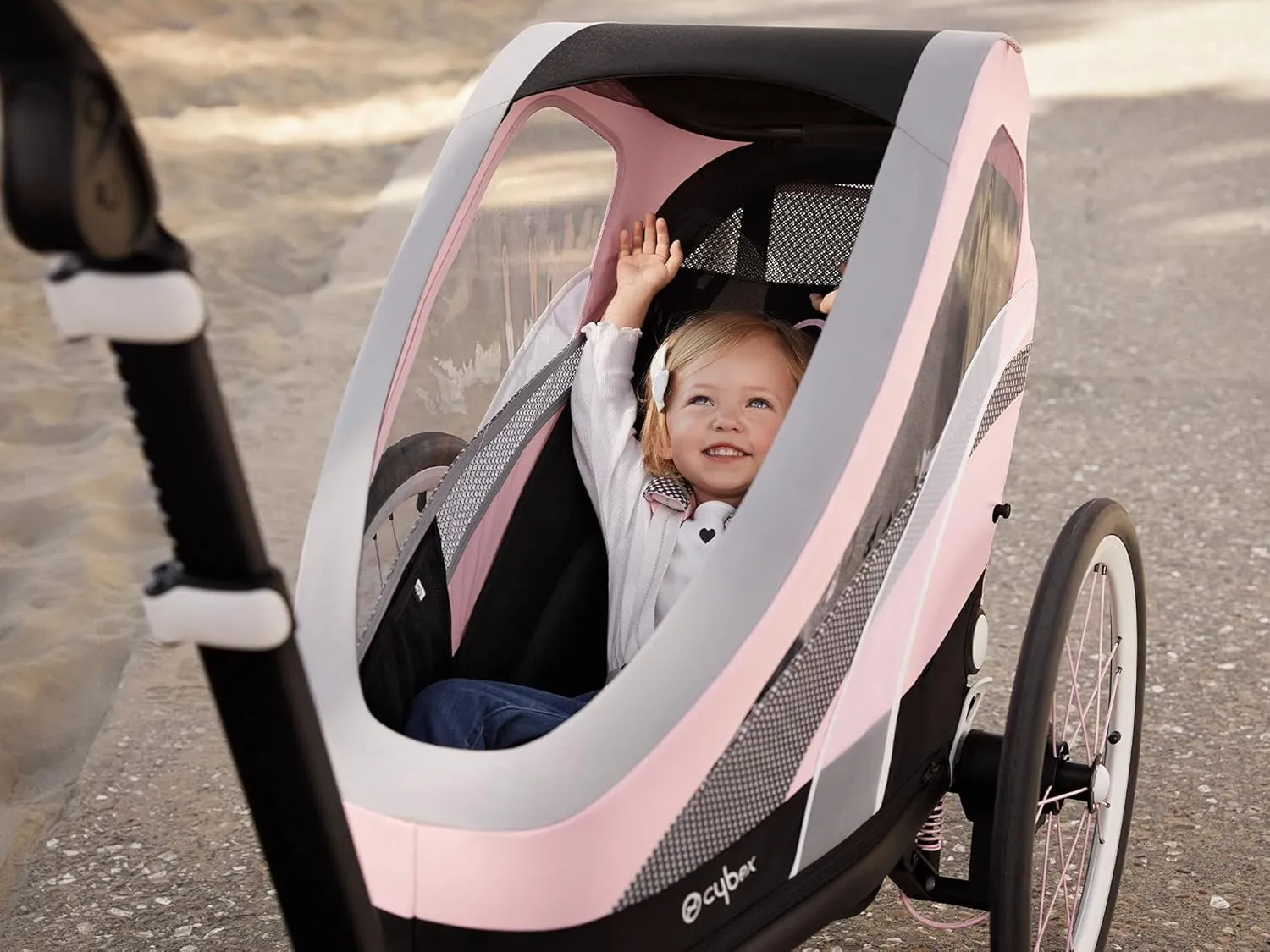 CYBEX ZENO 4-in-1 Multisport Trailer, Compact Fold, Smooth Ride Suspension and Air Filled Tires, Baby Trailer for 6 Months 
