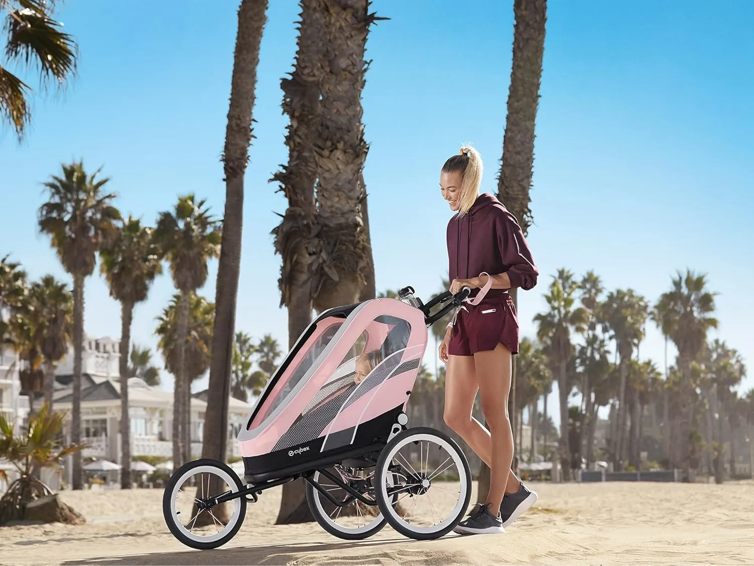 CYBEX ZENO 4-in-1 Multisport Trailer, Compact Fold, Smooth Ride Suspension and Air Filled Tires, Baby Trailer for 6 Months 