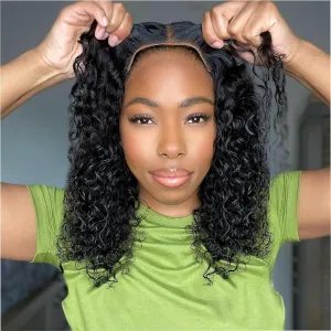 Deep Wave Bob Wig Human Hair 200% Density 5x5 Hd Lace Closure Wigs Human Hair Bob Wigs For Black Women Wear And Go Glueless Curly Bob Wig Deep Wave Wig 14 Inch