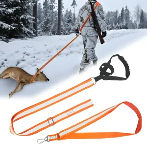 Deer Drag and Harness Heavy Duty Deer Drag Strap with Handle, Orange Reflective Hunting Drag Rope for Deer Hunters Gear Accessories