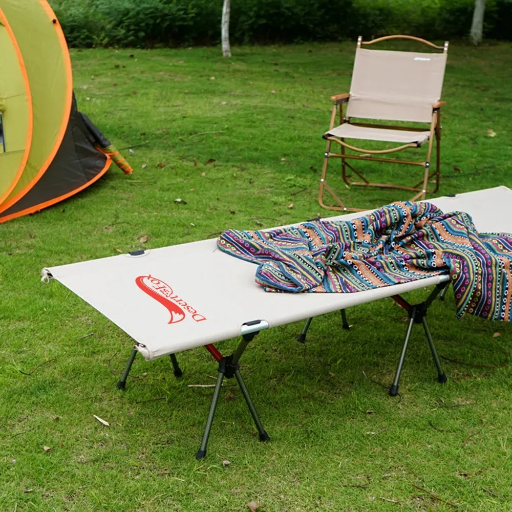 Desert & Fox Collapsible Camping Cot with Carry Bag - Portable Folding Sleeping Bed for Adults and Kids