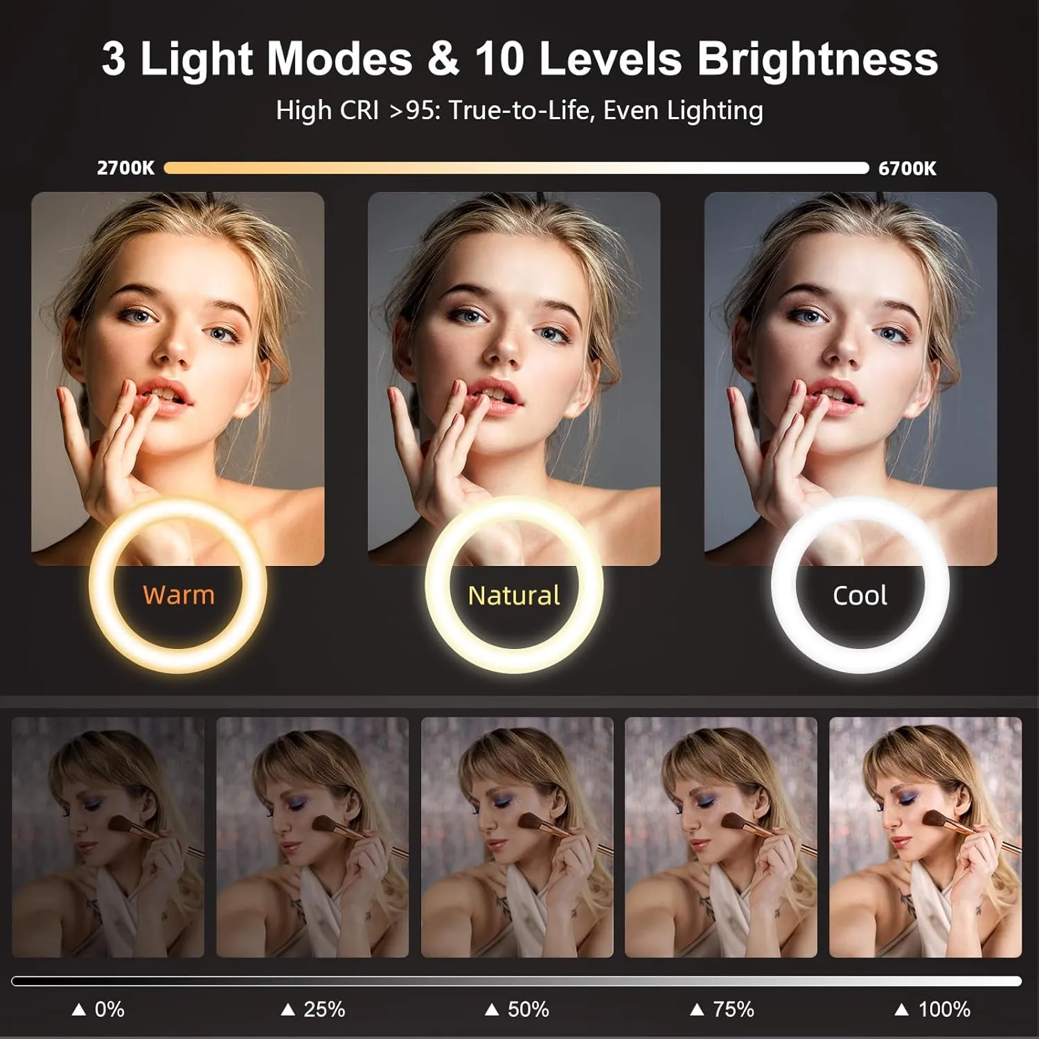 Desk Ring Light for Video Conference - Evershop 10" Lighting with Phone Holder for Video Recording, Zoom Calls, Selfie,Online Meeting, Streaming,Lights with 30.7" Adjustable Stand for Laptop, Computer