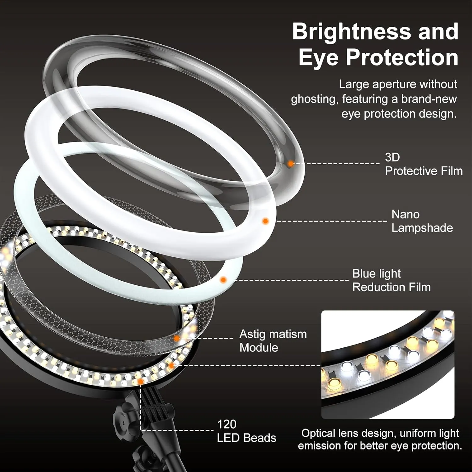 Desk Ring Light for Video Conference - Evershop 10" Lighting with Phone Holder for Video Recording, Zoom Calls, Selfie,Online Meeting, Streaming,Lights with 30.7" Adjustable Stand for Laptop, Computer