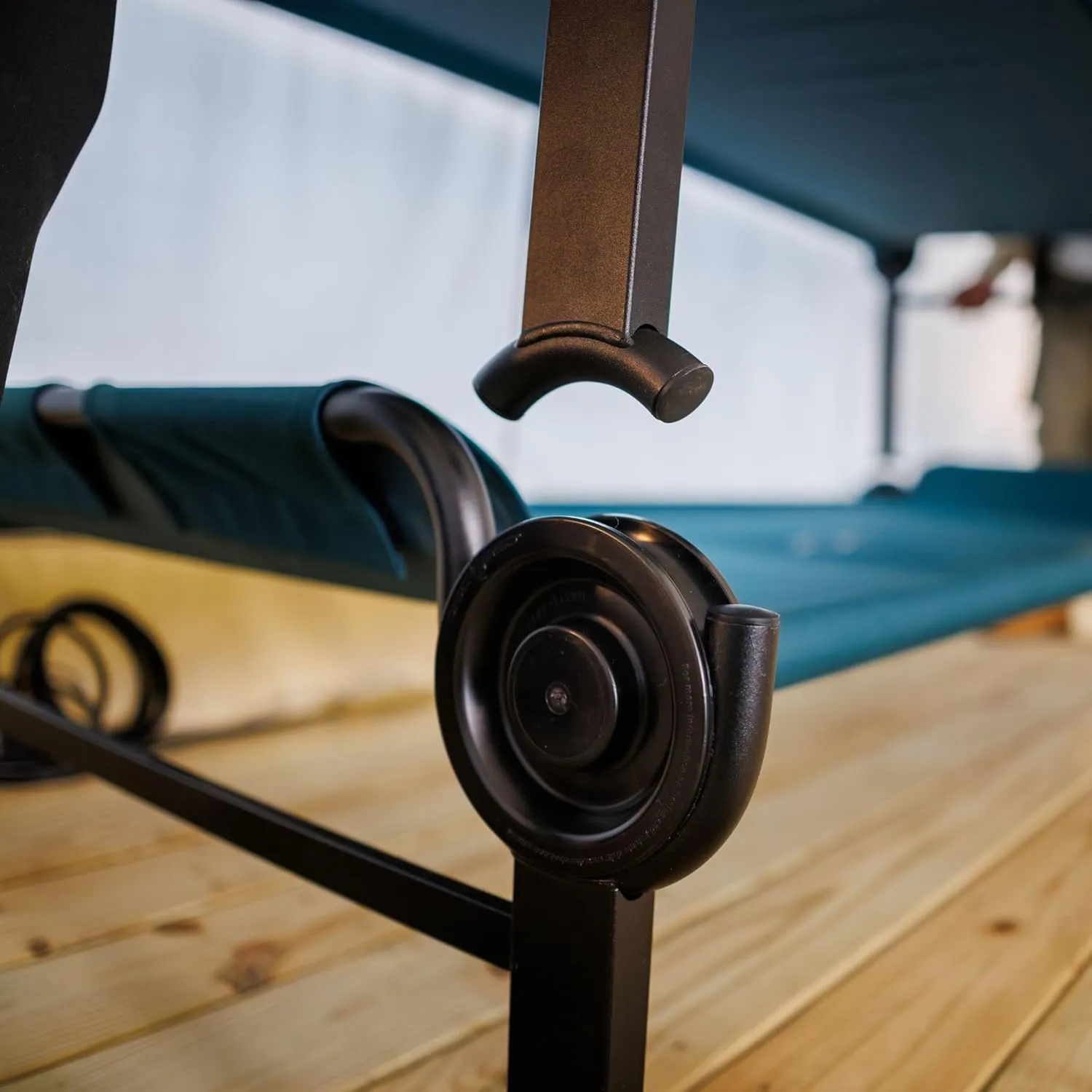 Disc-O-Bed Stack Adapter Kit L & XL Cot Systems to Bunk Beds, Compatible with Both Round and Straight Bed End Frames, Black