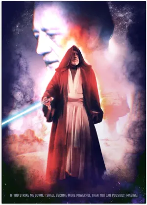 Displate Star Wars Metallposter - Main Characters Ben Kenobi Poster - Geschenk, Deko, Plakatte - 17.7L" x 12.6W"