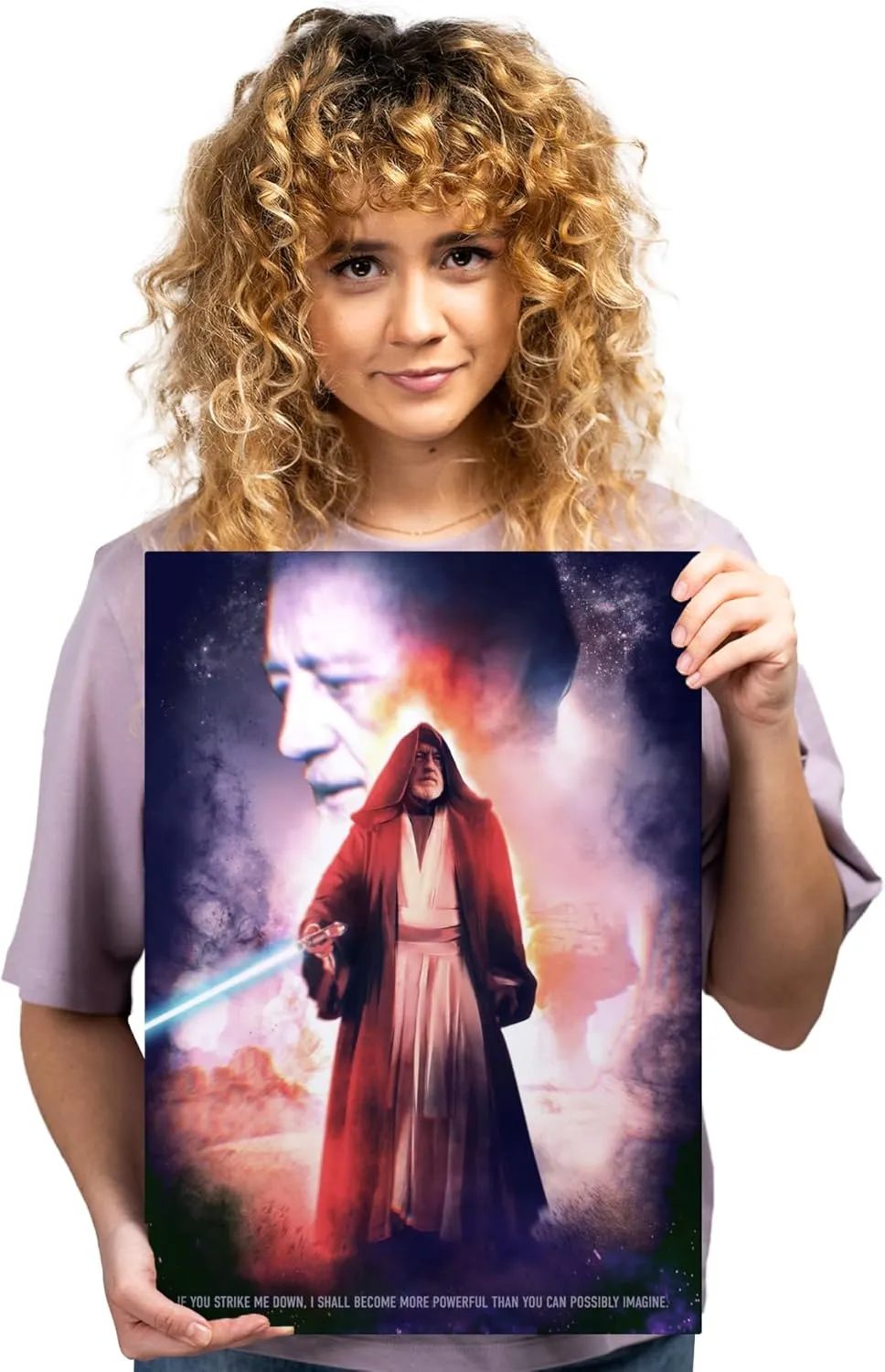 Displate Star Wars Metallposter - Main Characters Ben Kenobi Poster - Geschenk, Deko, Plakatte - 17.7L" x 12.6W"