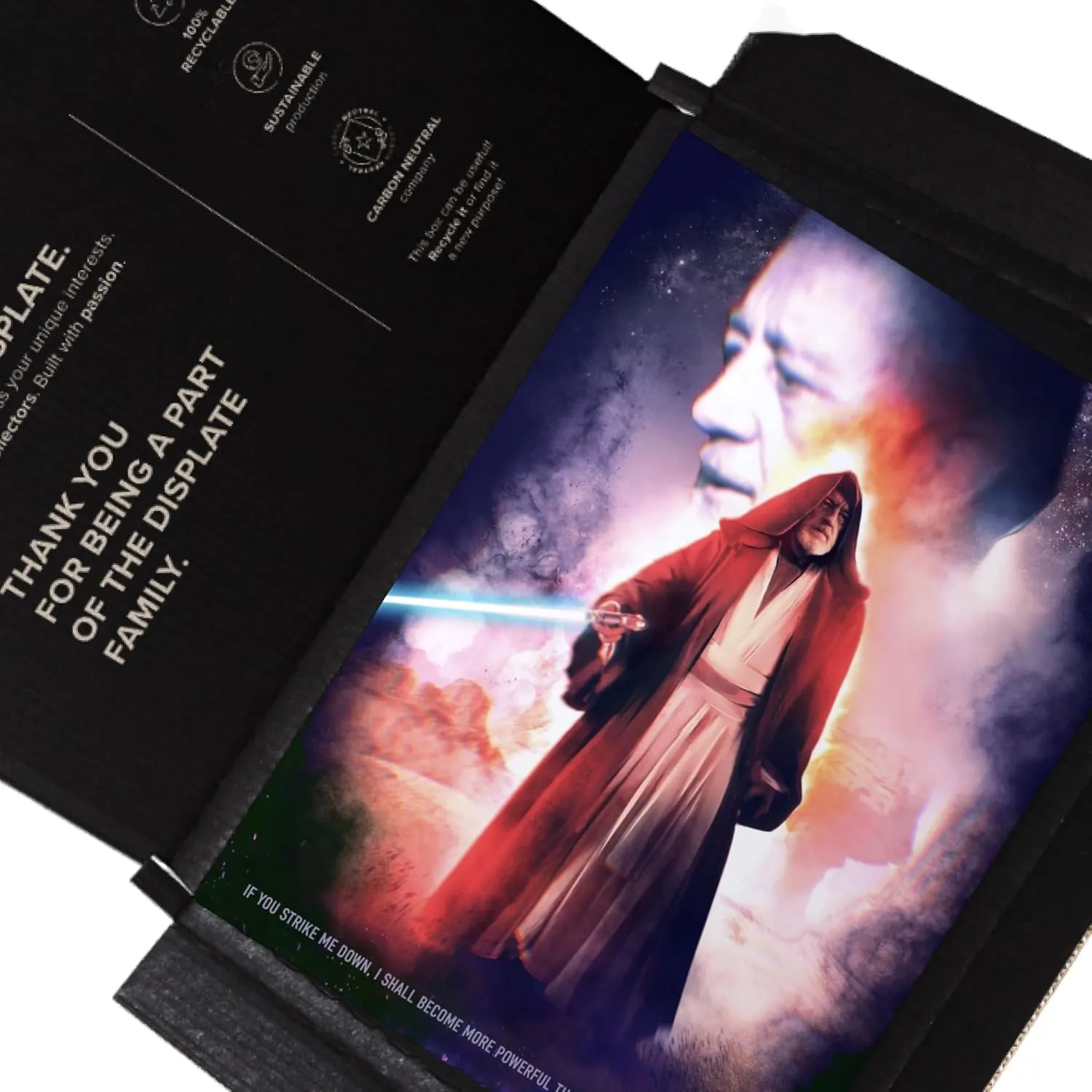 Displate Star Wars Metallposter - Main Characters Ben Kenobi Poster - Geschenk, Deko, Plakatte - 17.7L" x 12.6W"