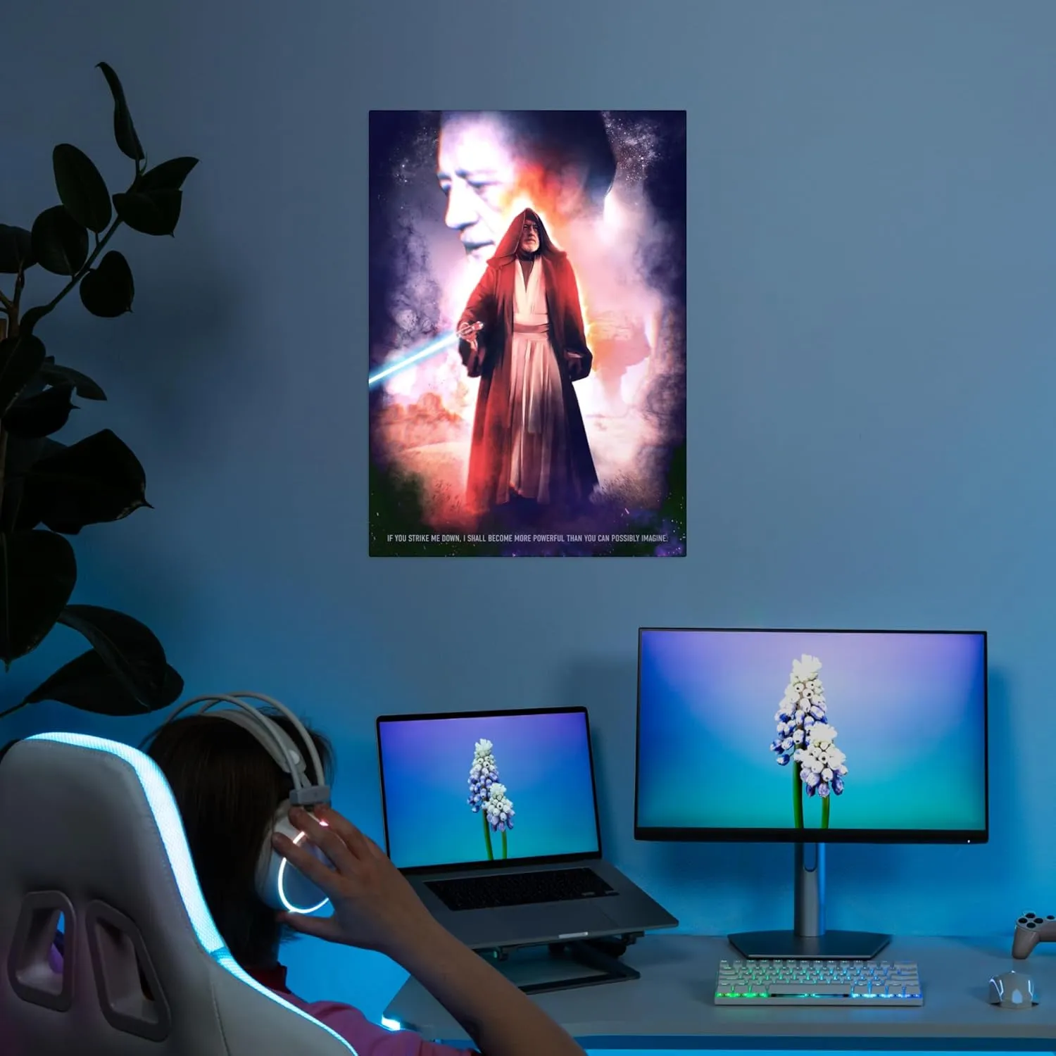 Displate Star Wars Metallposter - Main Characters Ben Kenobi Poster - Geschenk, Deko, Plakatte - 17.7L" x 12.6W"