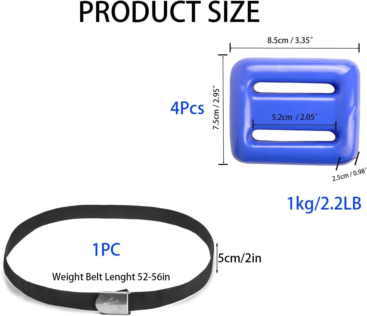 Dive Weights for Scuba Diving Weight Belt(1lb-4.4lb / 0.5kg-2kg),Vinyl Scuba Weights, Coated Dive Weights,Coated Lead Diving Weights, Dive Belt Weights for Freediving, Spearfishing