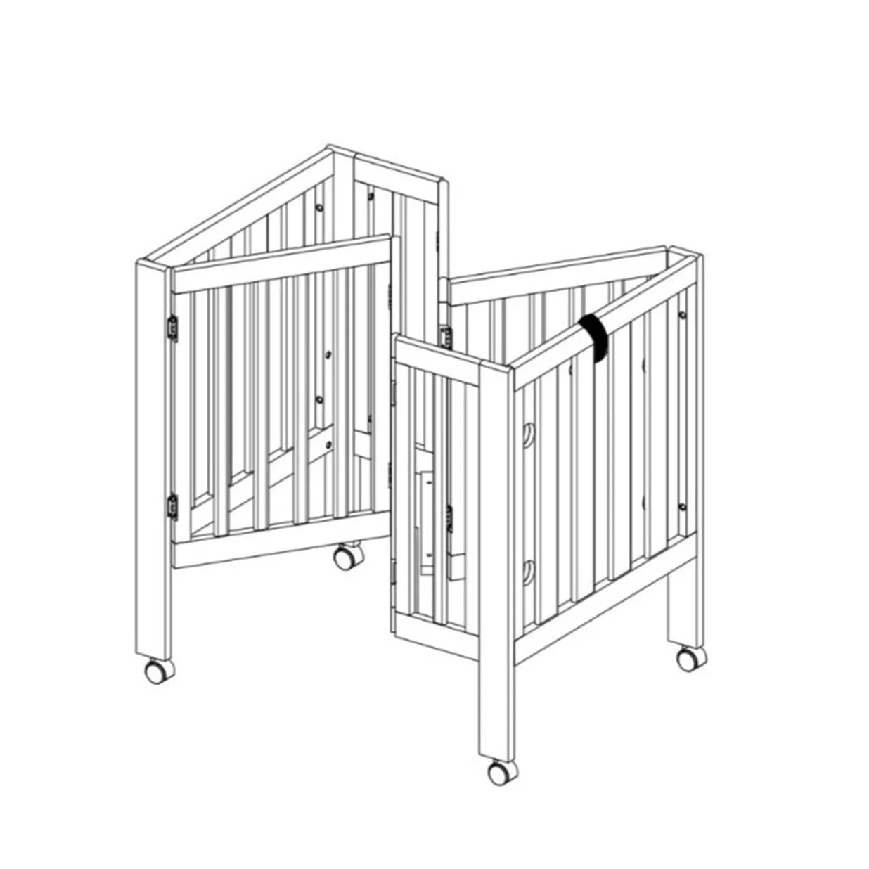 Dixie Folding Cot - White/Natural