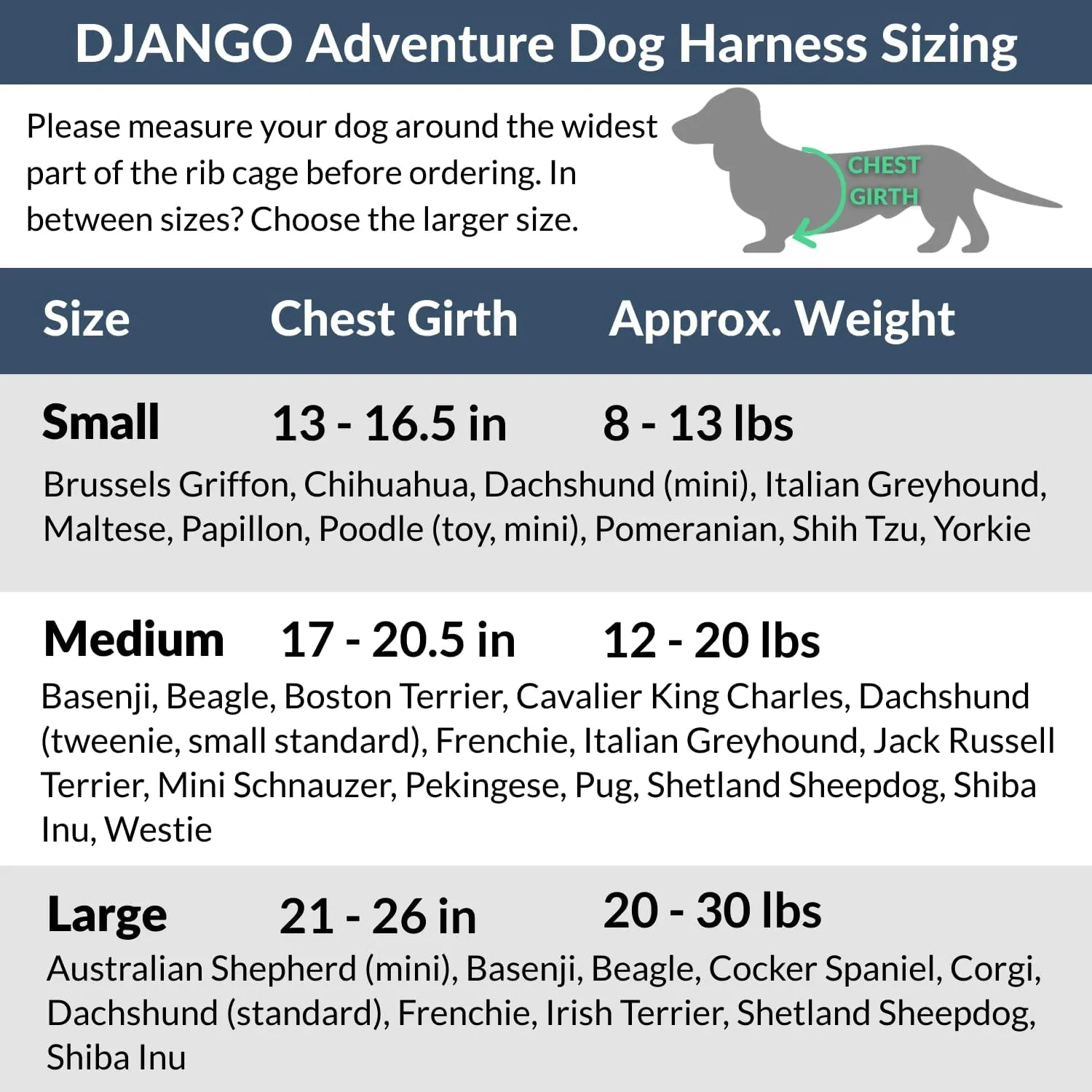 DJANGO Adventure Dog Harness - Stylish and Durable Small Dog Harness for Outdoor Adventures and Everyday Wear - Indigo Blue Neoprene Adjustable Harness for Dogs with Reflective Piping & Brass D-Ring