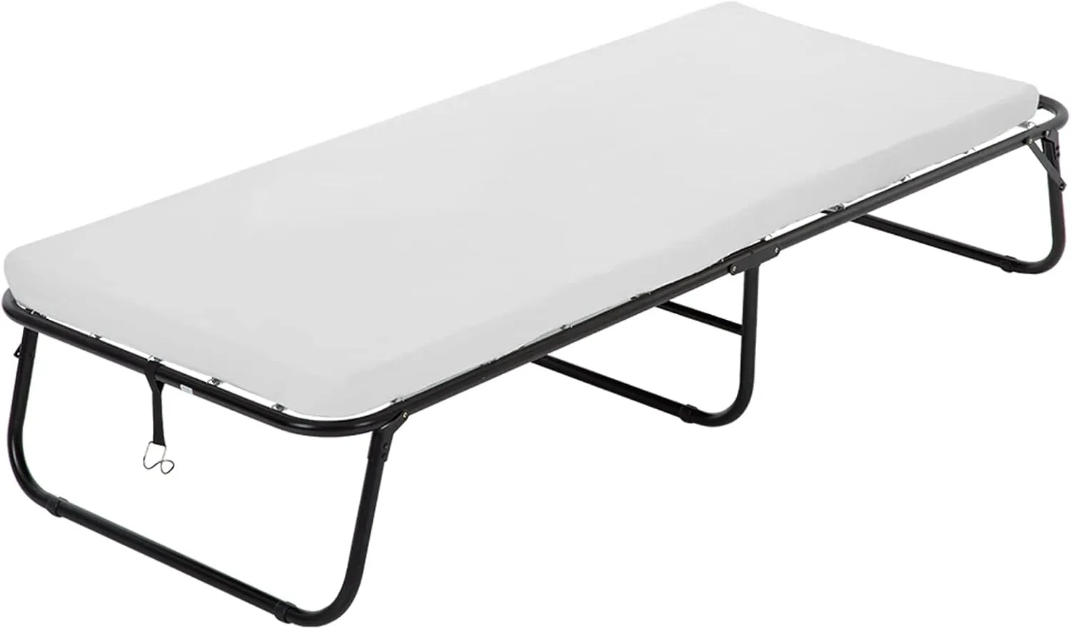 Dkeli Folding Bed Guest Rollaway Bed Frame with 3 Inch Comfort Foam Mattress Heavy Duty 300Lbs Capacity Twin Size Bed Extra Portable Flodaway Camping Cots for Adults, Kids