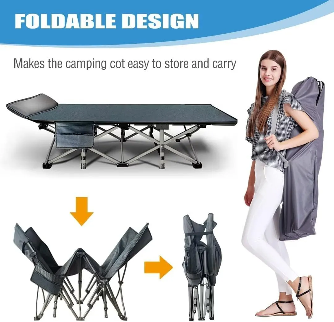 DoCred Folding Camping Cot with Mattress,Fold Cots,Portable Sleeping Bed,17 Pounds Weight,Over 900 lbs Weight Capacity