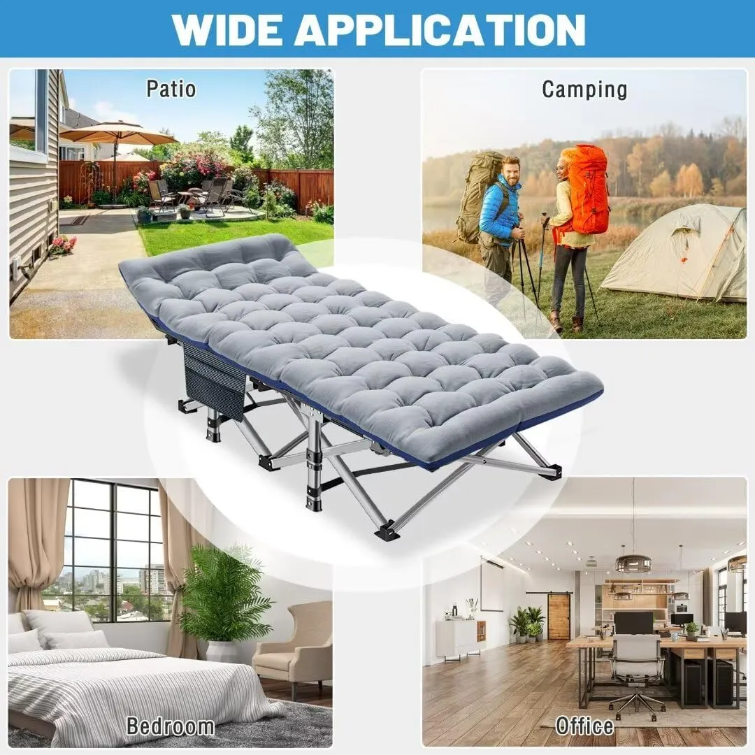 DoCred Folding Camping Cot with Mattress,Fold Cots,Portable Sleeping Bed,17 Pounds Weight,Over 900 lbs Weight Capacity