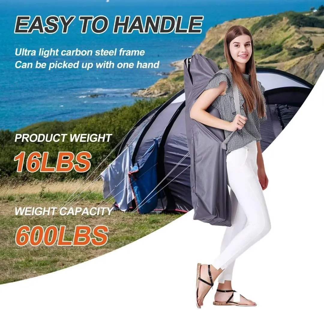 DoCred Folding Camping Cot with Mattress,Fold Cots,Portable Sleeping Bed,17 Pounds Weight,Over 900 lbs Weight Capacity