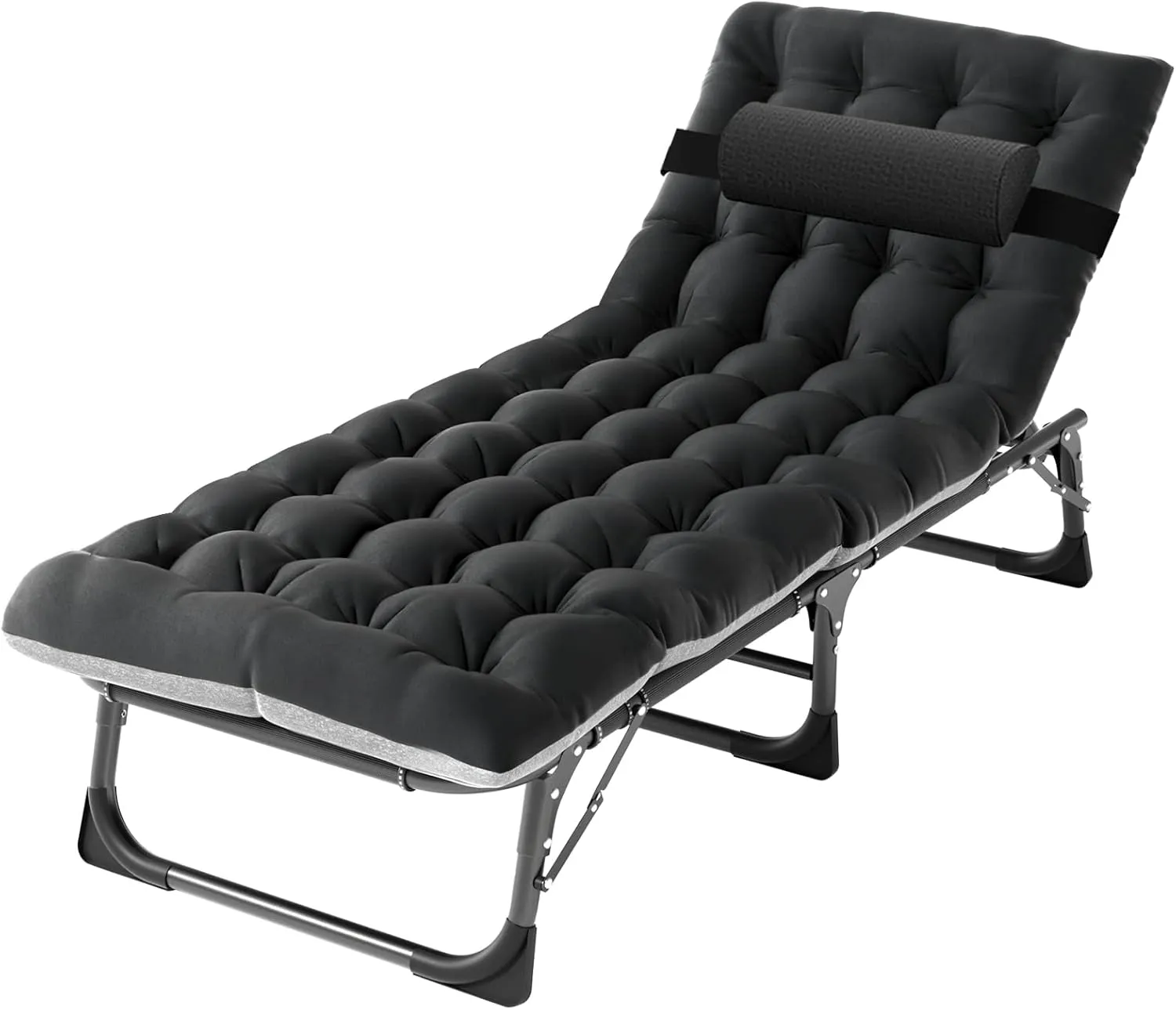 DoCred Heavy Duty Chaise Lounge Chair, Adjustable 5-Position Folding Chaise Lounge Chairs for Outside, Portable Lay Flat Beach Lounge Chair for Outdoor Sunbathing Beach Pool Lawn Camping