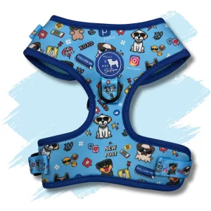 Dog Adjustable Harness - Social Media Star Blue