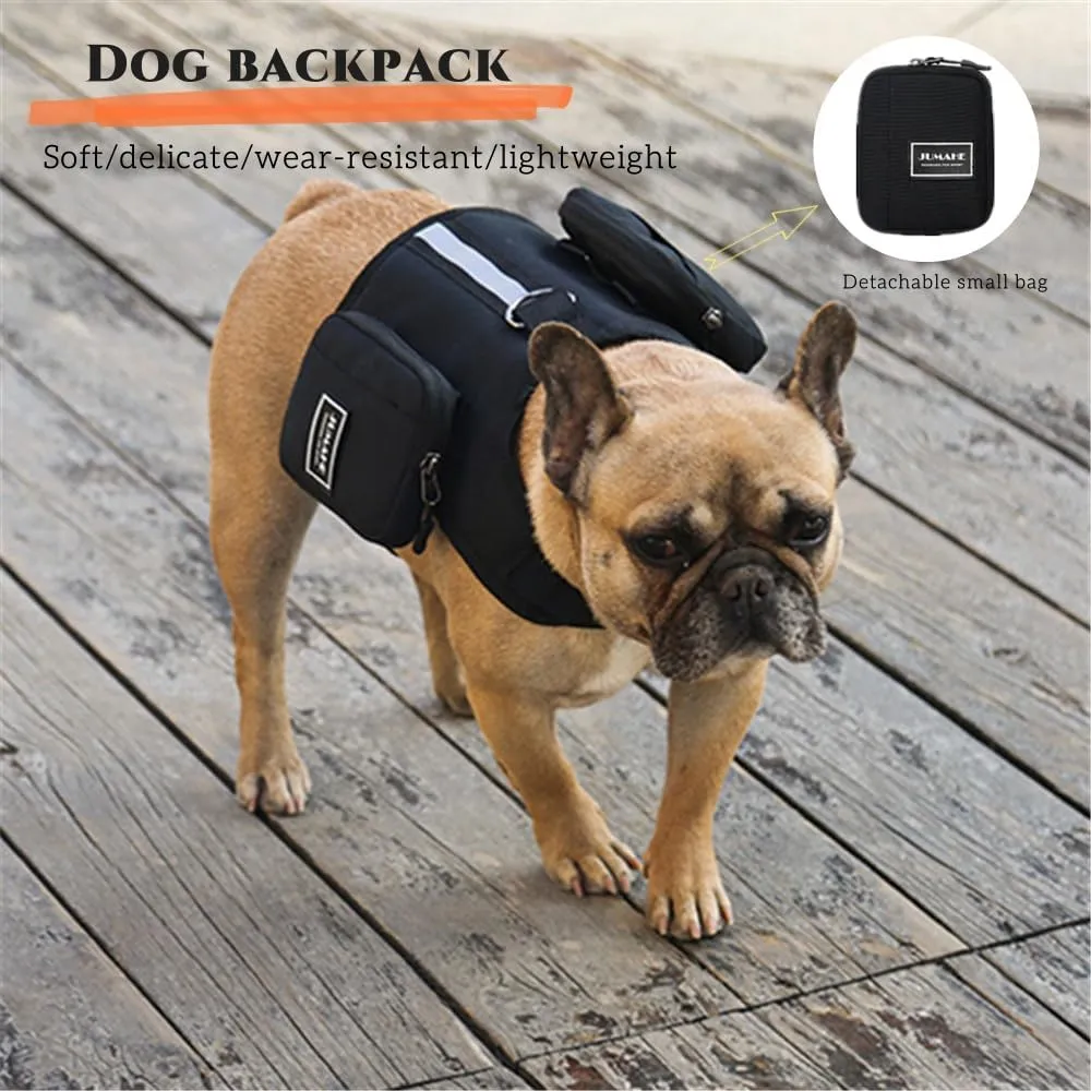 Dog Harness Backpack,Dog Backpack,Dog Hiking Backpack with Side Pockets & Adjustable Strap,Pets Self Carrier Bag for Traveling Camping Hiking